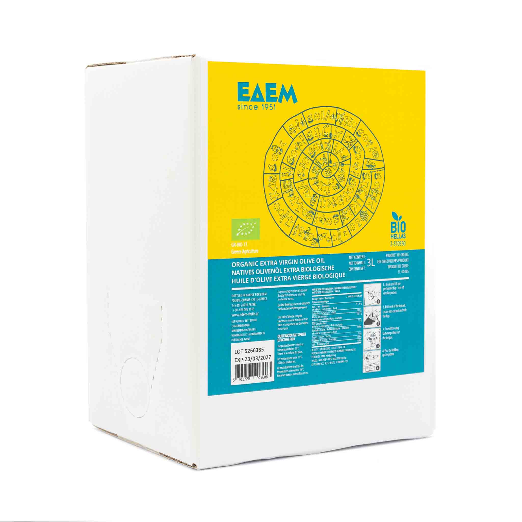 Bio Olivenöl nativ extra aus Kreta – 3 Liter Bag - in - Box - OlivenZauber - Olivenöl neu erleben