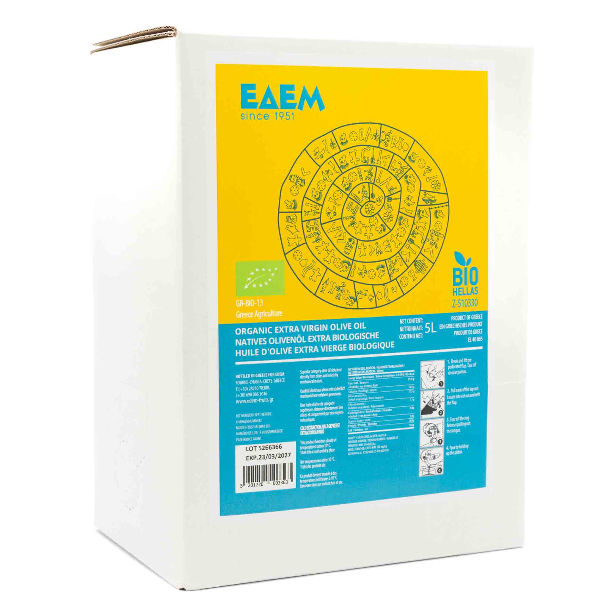 Bio Olivenöl nativ extra aus Kreta – 5 Liter Bag - in - Box - OlivenZauber - Olivenöl neu erleben