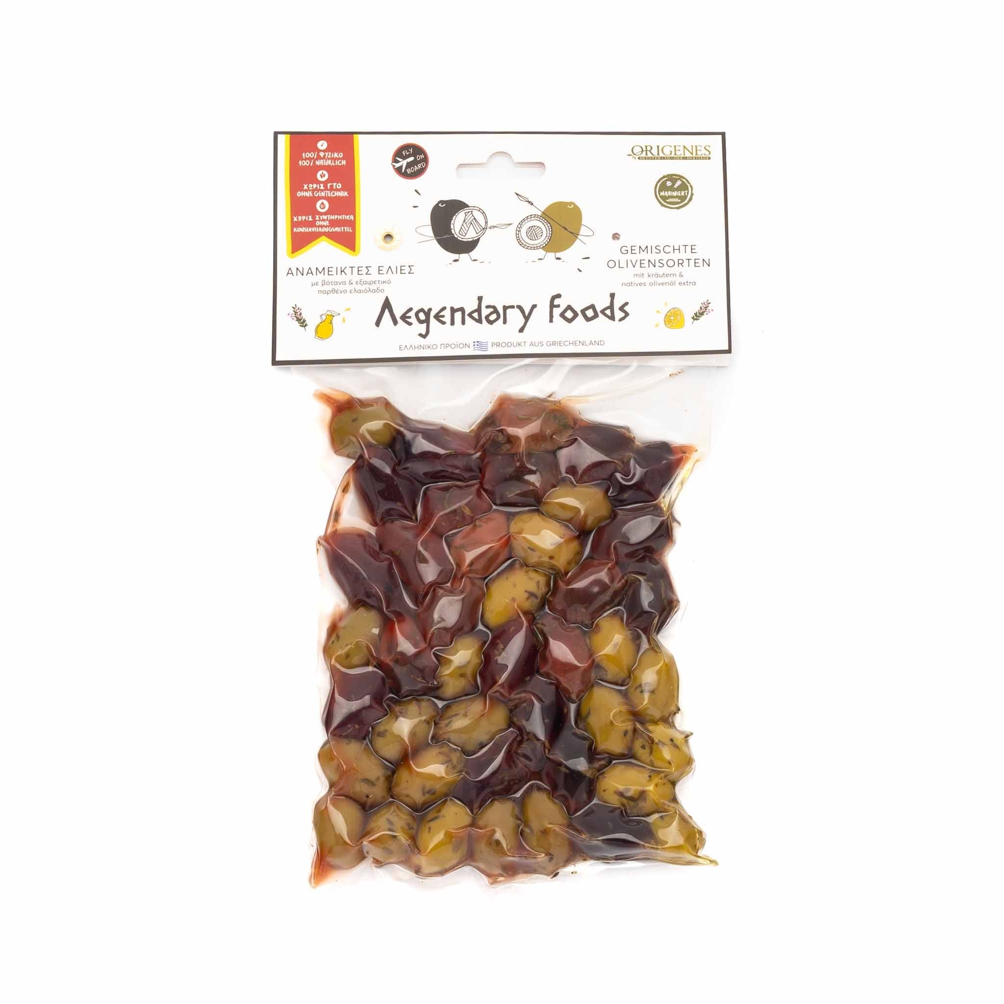 Griechische gemischte Oliven vakuumiert - OlivenZauber - Olivenöl neu erleben