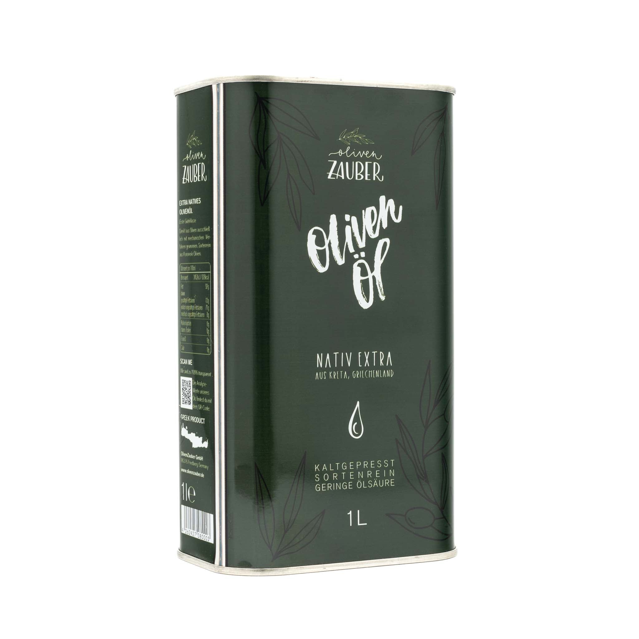 Griechisches Olivenöl nativ extra aus Kreta – 1000ml Dose - OlivenZauber - Olivenöl neu erleben