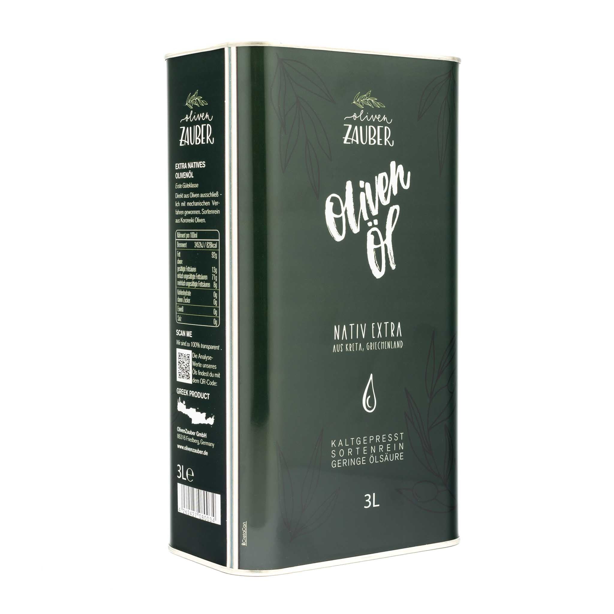 Griechisches Olivenöl nativ extra aus Kreta – 3 Liter Kanister - OlivenZauber - Olivenöl neu erleben