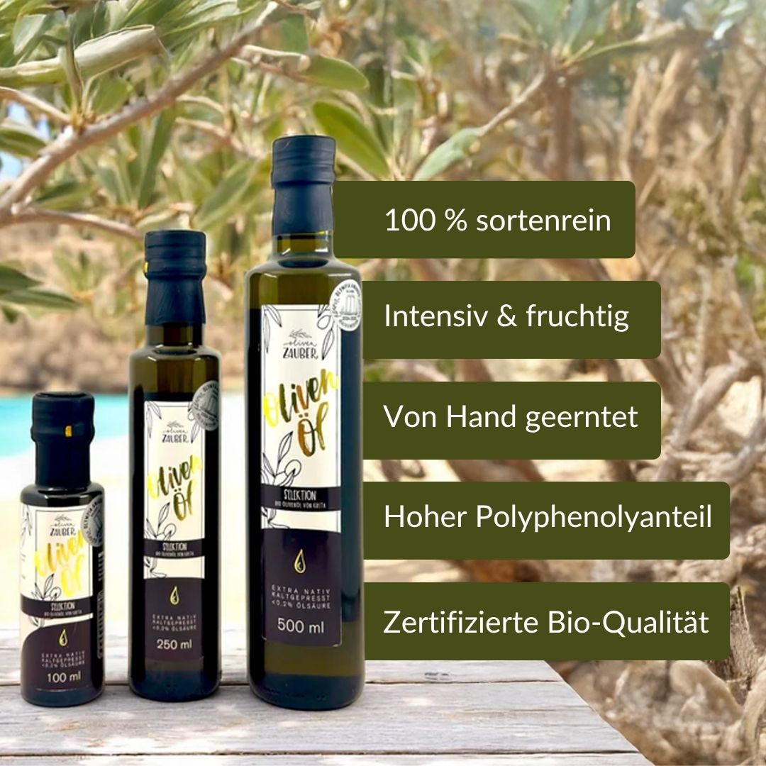 Griechisches Premium Bio Olivenöl nativ extra "Selektion" - OlivenZauber - Olivenöl neu erleben