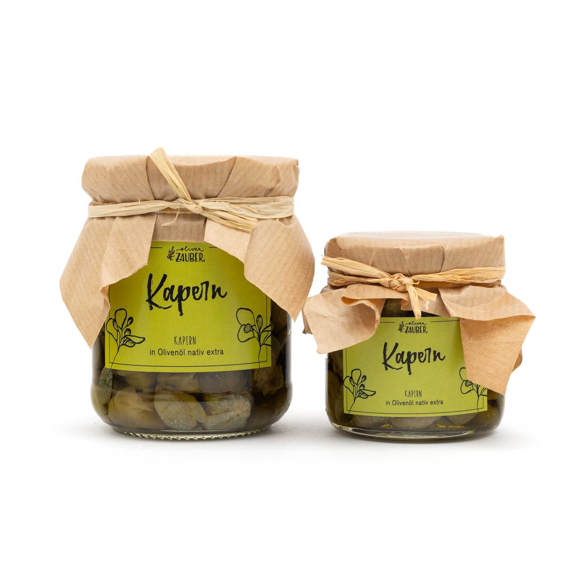 Kapern eingelegt in extra - nativem Olivenöl - OlivenZauber - Olivenöl neu erleben