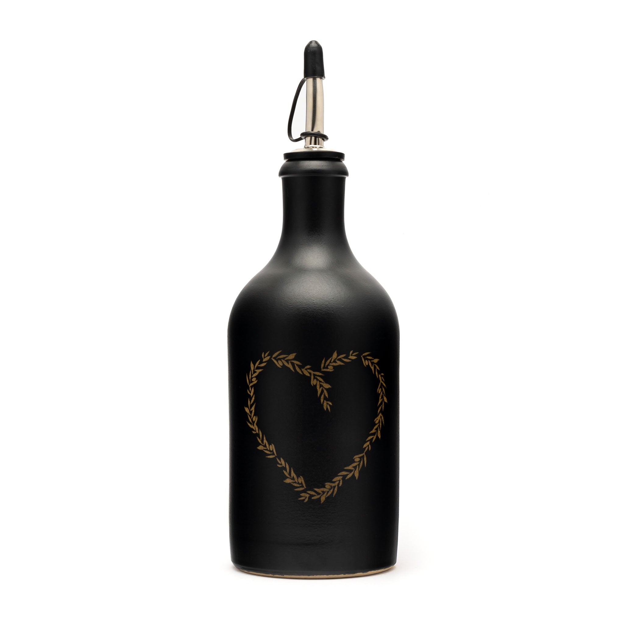 Tonflasche "Herz" - OlivenZauber - Olivenöl neu erleben