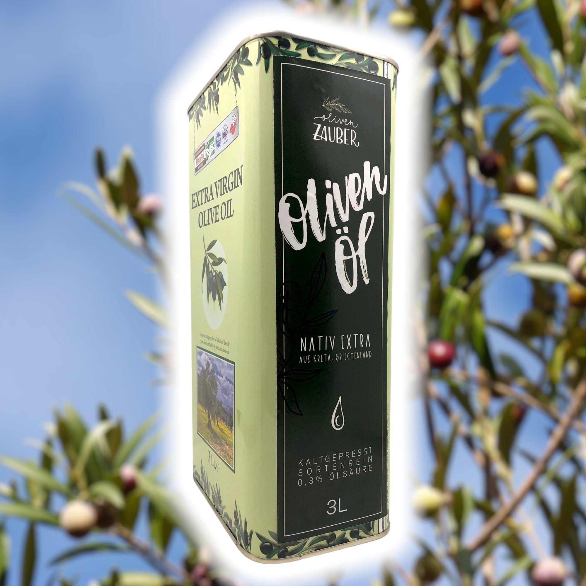 Griechisches Olivenöl nativ extra aus Kreta – 3 Liter Kanister - OlivenZauber - Olivenöl neu erleben