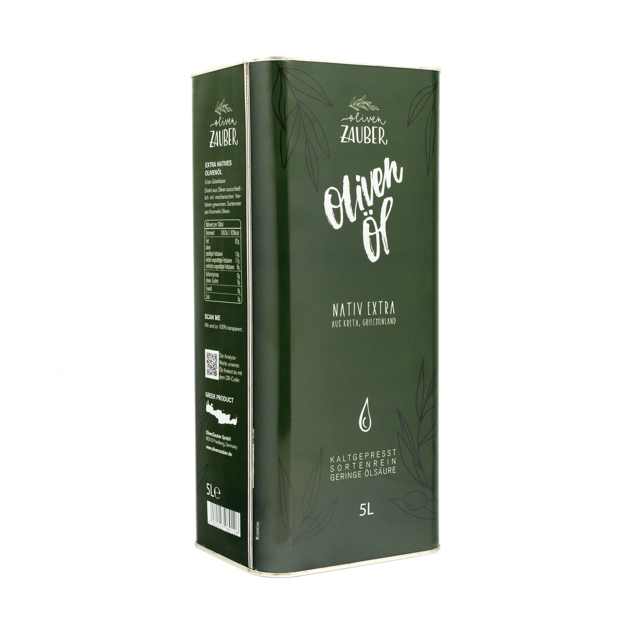 Griechisches Olivenöl nativ extra aus Kreta – 5 Liter Kanister - OlivenZauber - Olivenöl neu erleben