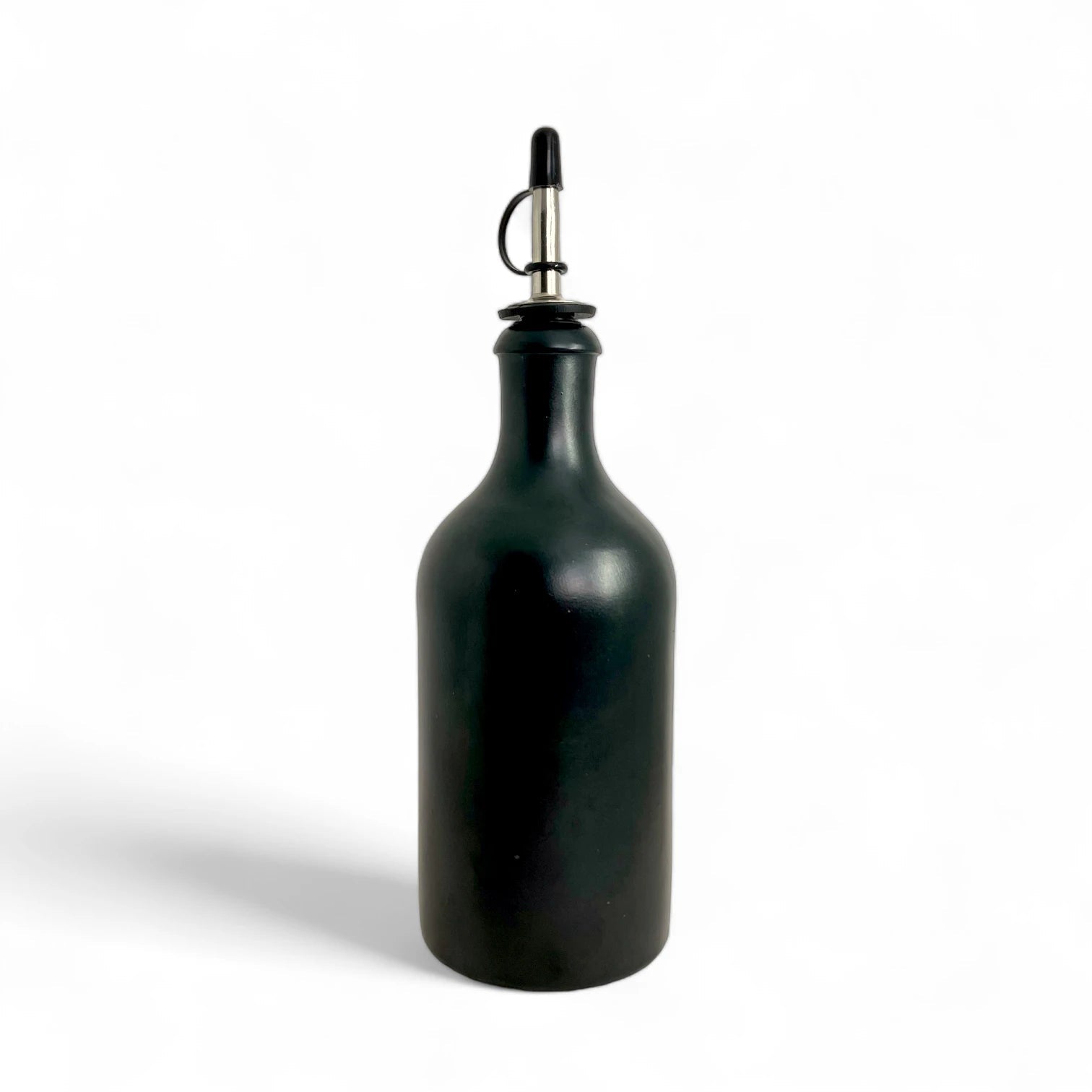 Hochwertige Steinzeug - Flasche mit Edelstahl - Ausgießer für Olivenöl - OlivenZauber - Olivenöl neu erleben