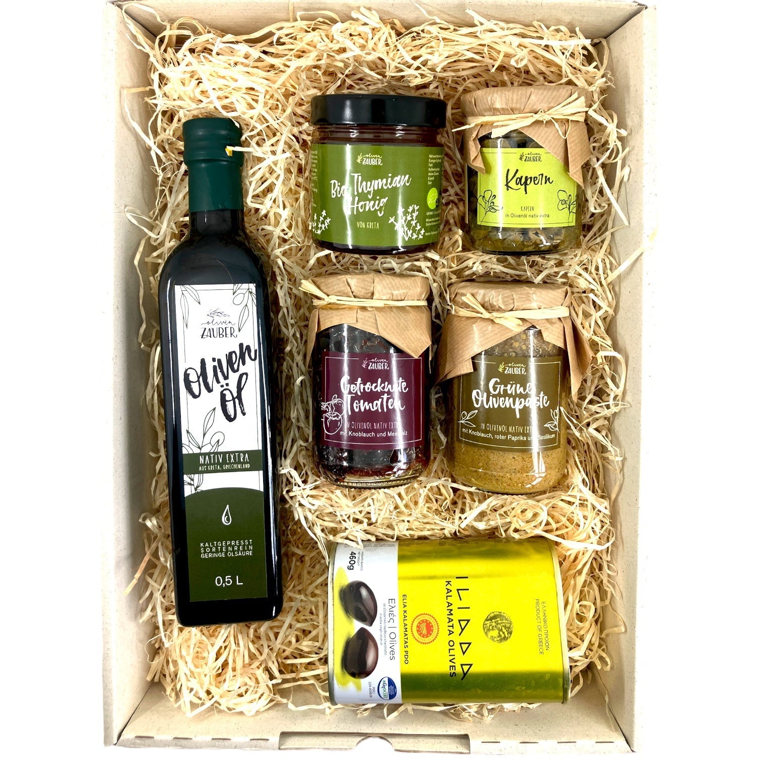 OlivenZauber Geschenkset “Griechische Spezialitäten” - OlivenZauber - Olivenöl neu erleben