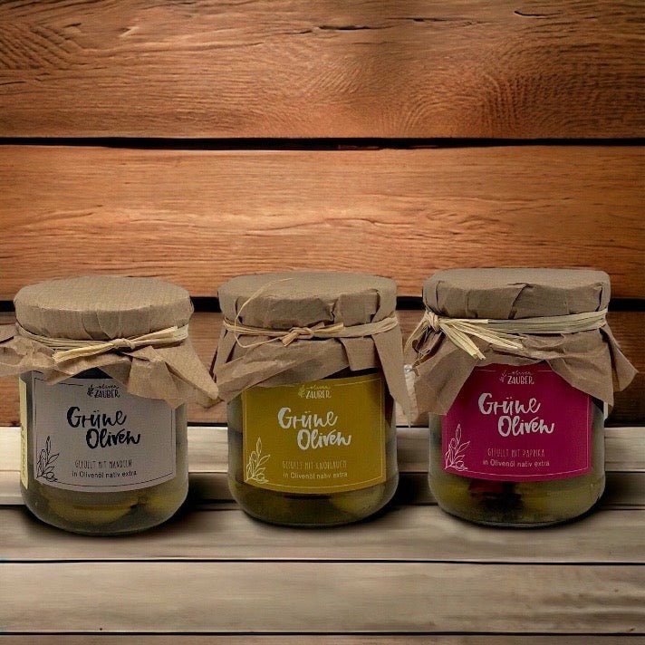 Probierpaket Gefüllte Oliven in Olivenöl von Kreta - OlivenZauber - Olivenöl neu erleben